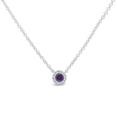 0.04ct Diamond & 0.10ct Amethyst 14k White Gold Diamond Pendant